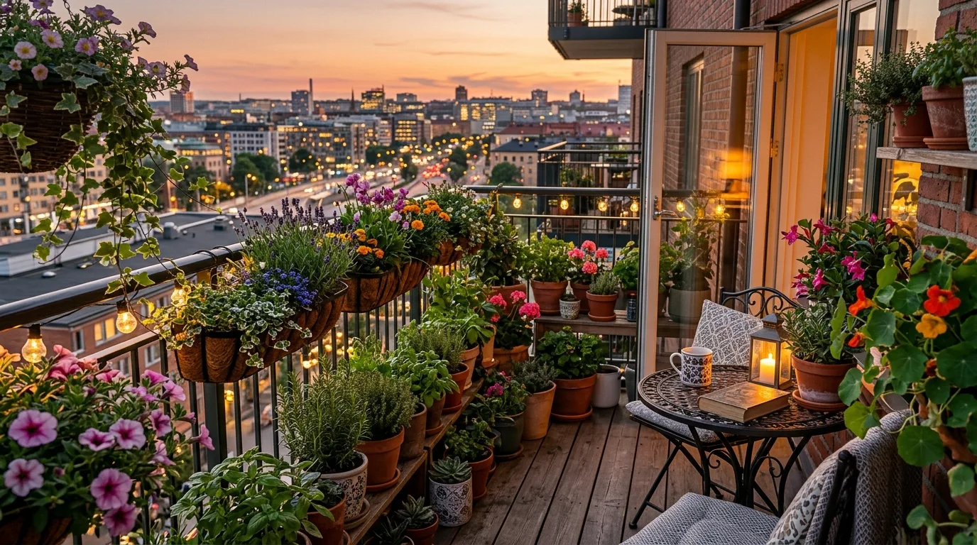 Compact Seating Corner With Pots